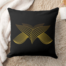 Cojín Decorativo pétalo de flor de línea dorada