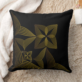 Cojín Decorativo pétalo de flor de línea dorada