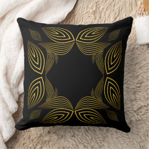 Cojín Decorativo pétalo de flor de línea dorada