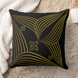 Cojín Decorativo pétalo de flor de línea dorada