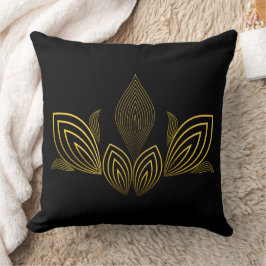 Cojín Decorativo pétalo de flor de línea dorada