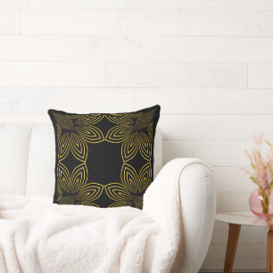 Cojín Decorativo pétalo de flor de línea dorada