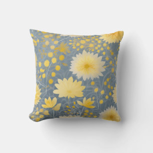 Cojín Decorativo Pétalos de crisantemo amarillo romántico