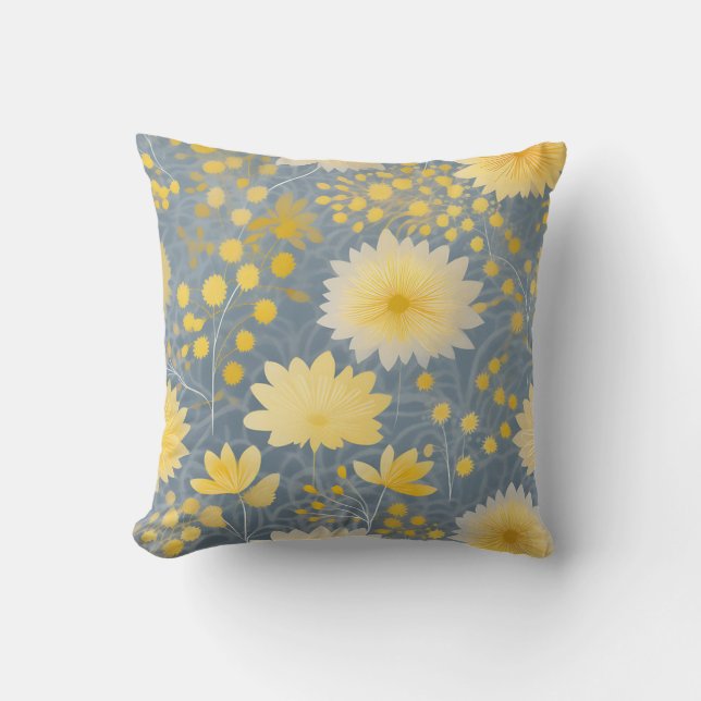 Cojín Decorativo Pétalos de crisantemo amarillo romántico (Anverso)