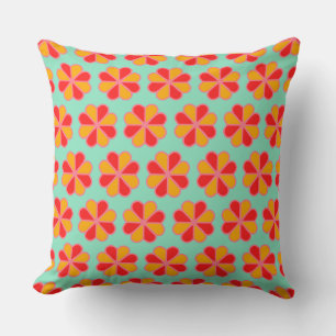 Cojín Decorativo Pétalos de flores rojas y naranjas