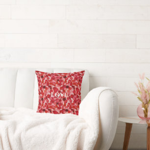 Cojín Decorativo Pétalos de Rosa Roja Floral