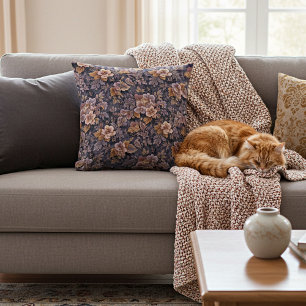 Cojín Decorativo Pétalos florales púrpura Vintage Heirloom