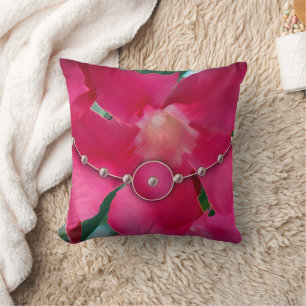 Cojín Decorativo Pétalos rosados y Perlas