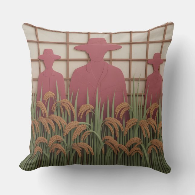 Cojín Decorativo Petani Rice Carve 3d Batik Motif (Anverso)