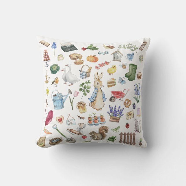 Cojín Decorativo peter personalizado del conejo (Anverso)