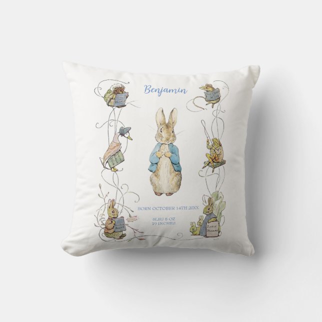 Cojín Decorativo Peter the Rabbit Yellow Gingham Birth (Anverso)