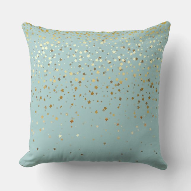 Cojín Decorativo Petite interior Golden Stars Square Pillow Bay Blu (Anverso)