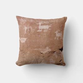 Cojín Decorativo Petroglifo del cazador con la plantilla del texto