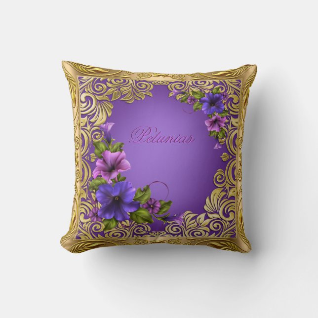 Cojín Decorativo Petunias Púrpura Pillows Girona (Anverso)