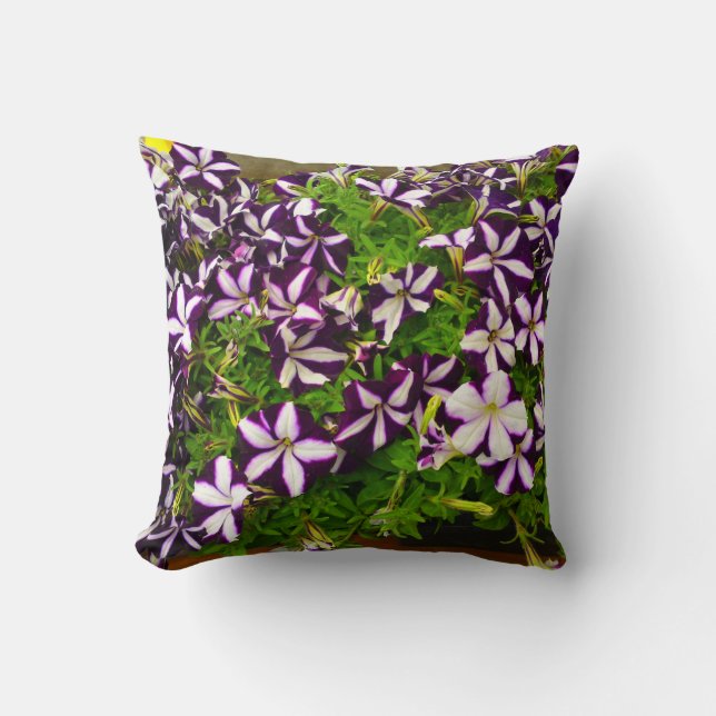 Cojín Decorativo Petunias rayadas (Anverso)
