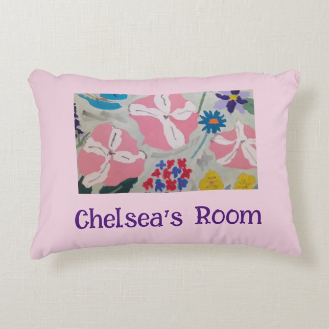 Cojín Decorativo Petunias y flores de verano personalizadas (Anverso)