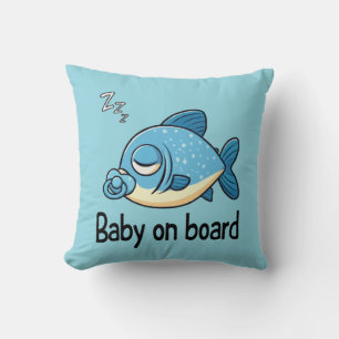 Cojín Decorativo Pez Lindo Durmiendo con Chupete   Bebé a Bordo