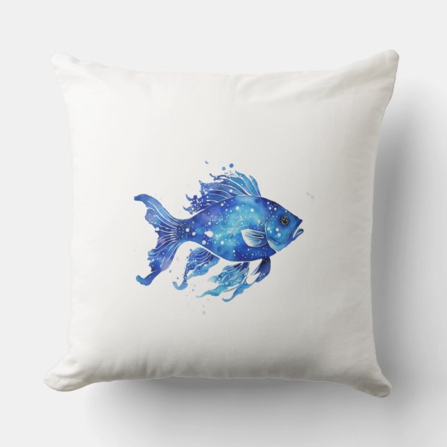 Cojín Decorativo Pez Tan Grande Tan Azul (Anverso)