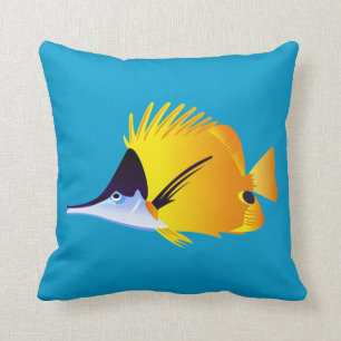 Cojín Decorativo Pez tropical amarillo hermoso