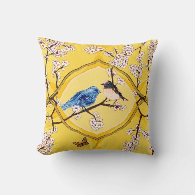 Cojín Decorativo PH&D Bluebird Vignette Pillow Daffodil Amarillo (Anverso)