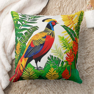 Cojín Decorativo Pheasant de la jungla exótica