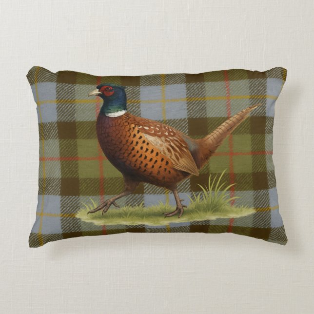 Cojín Decorativo Pheasant on Tartan / Tweed Cushion Home Decor (Anverso)