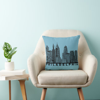 Cojín Decorativo Philadelphia Skyline Silhouette 