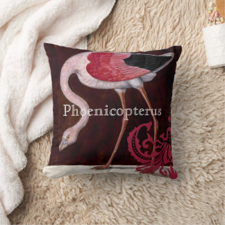 Cojín Decorativo Phoenicopterus Vintage Flamingo Raspberry Damask