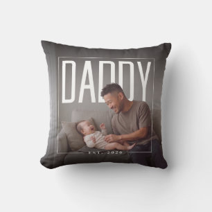 Cojín Decorativo PhotoPop Papá Est Año Personalizado Foto