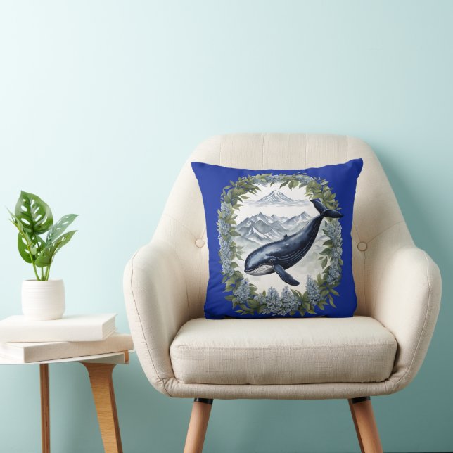 Cojín Decorativo Physeter macrocephalus Whale With Mountain Laurel (Silla)