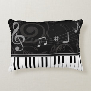 Cojín Decorativo Piano caprichoso y notas musicales
