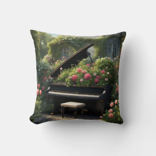 Cojín Decorativo Piano en Bloom - pintura al jardín