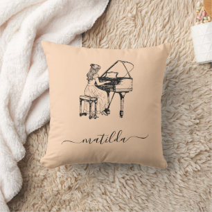 Cojín Decorativo Piano Teacher Regalo Peach Elegant Pianist