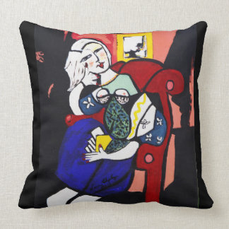 COJÍN DECORATIVO PICASSO DEL CHICA DE NORA CON EL LIBRO