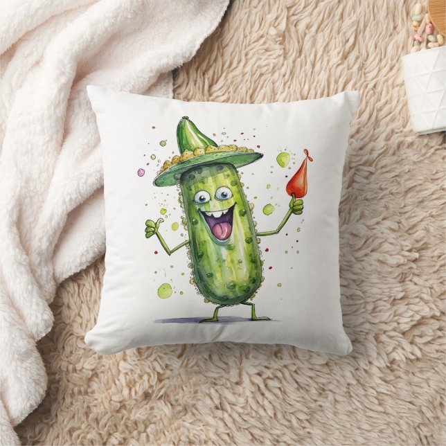 Cojín Decorativo Pickle Cucumbers con Gorras de cumpleaños (Manta)