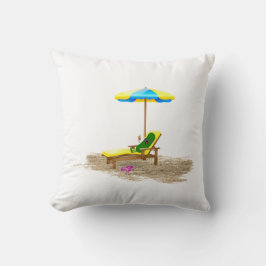 Cojín Decorativo Pickle Verde Sobre La Silla De La Playa