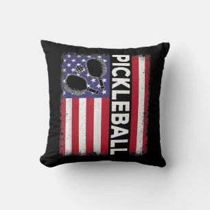 Cojín Decorativo Pickleball Bandera Americana Divertido Amante Pick