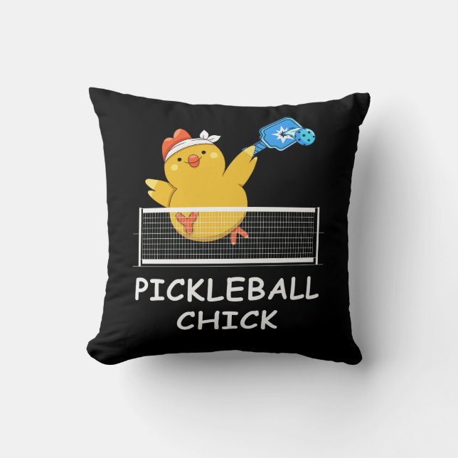 Cojín Decorativo Pickleball Chick divertido Jubilación Retirada Hom (Anverso)