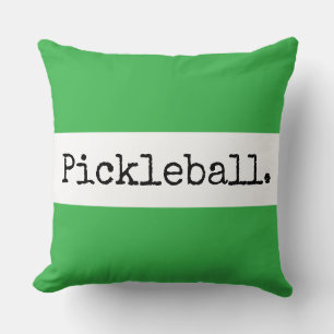 Cojín Decorativo PICKLEBALL Deporte Divertido Rayas Blancas y Verde