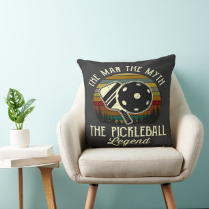Cojín Decorativo Pickleball- El hombre, El mito, La leyenda 