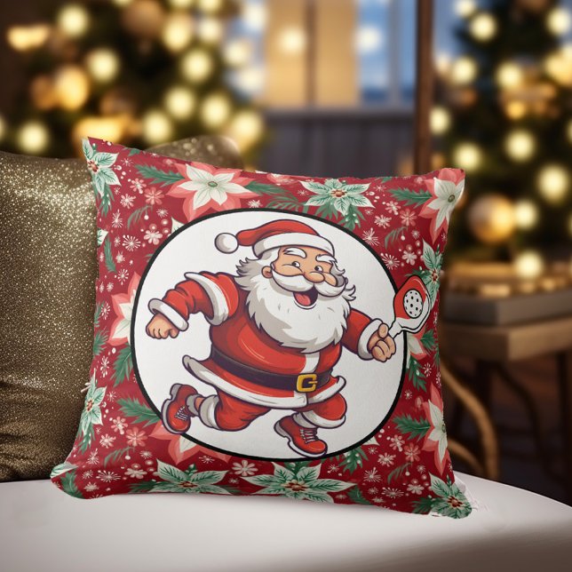 Cojín Decorativo Pickleball Feliz Navidad (Double sided Christmas pillow with Pickleball motif. )