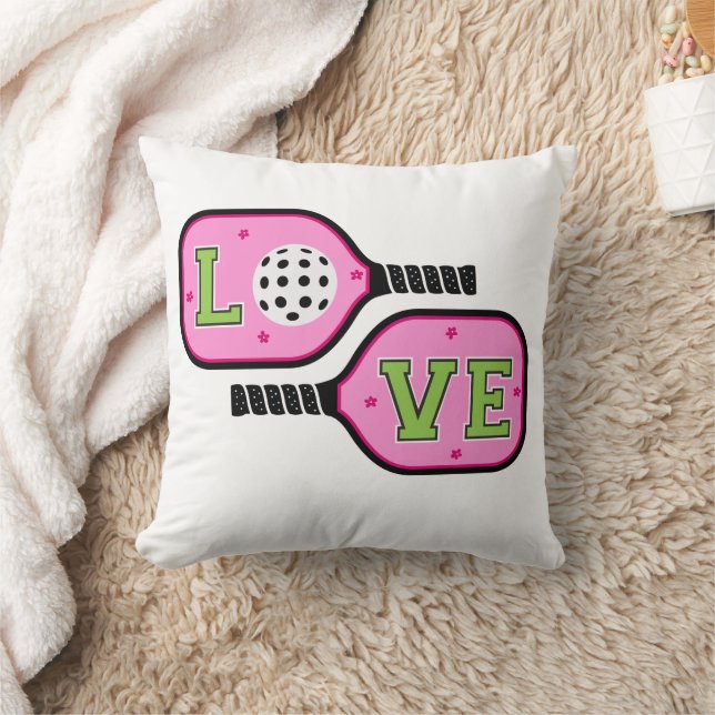 Cojín Decorativo Pickleball Paddles Love Flowers (Manta)