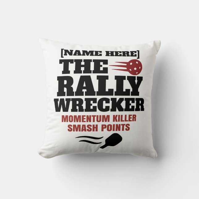 Cojín Decorativo Pickleball Personalized Name The Rally Wrecker  (Anverso)