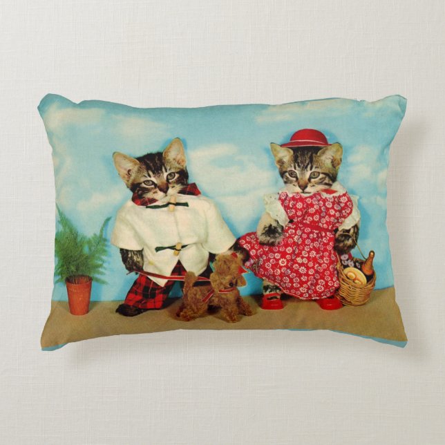 Cojín Decorativo picnic de tabby kittens (Anverso)