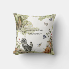 Cojín Decorativo Picnic de Woodland | Estadísticas de nacimiento de