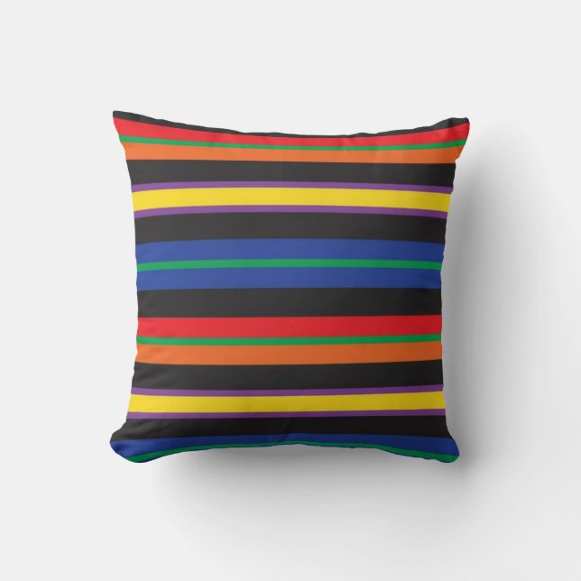 Cojín Decorativo Picnic Rainbow stripes Abstract retro design (Anverso)