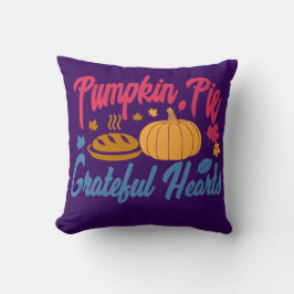 Cojín Decorativo Pie de calabaza y corazones agradecidos, Acción de