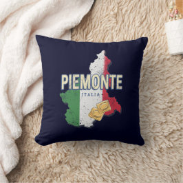 Cojín Decorativo Piedmont Italia Retro Región Mapa Pasta de cosecha
