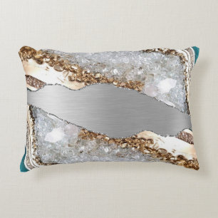 Cojín Decorativo Piedra Brillante Plateada Glitter