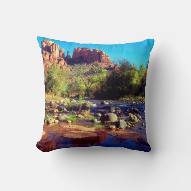 Cojín Decorativo Piedra catedral reflejada en roble creek (Anverso)